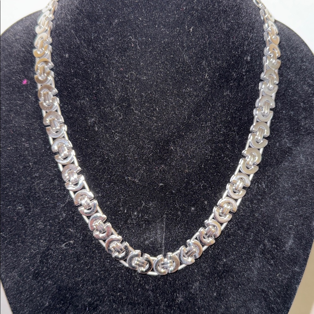 Men's Silver Stainless Steel Necklace, NEW